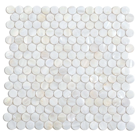 Apollo Tile Shell White 11.6 in x 11.6 in Shell Polished Wall Mosaic Tile 18.69 sqft/case, 20PK APLSMA88014A