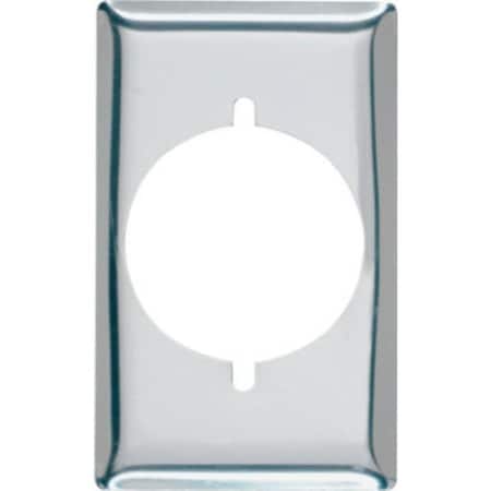 Legrand Single Receptacle Wallplate, 7.8 in L, Standard, 1 -Gang, Metal, Silver, Chrome, Wall S384CCC10