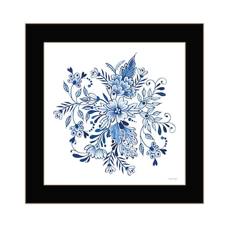 Homeroots Floral Calligraphy Sketches Black Framed Print Wall Art 530115