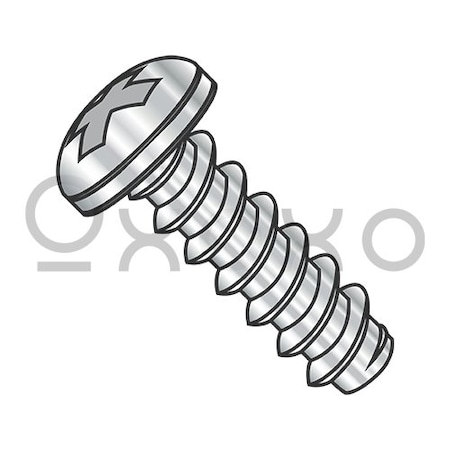 1/4-14X2 Phillips Pan Self Tapping Screw Type B Fully Threaded 18-8 Stainless Steel, 500PK