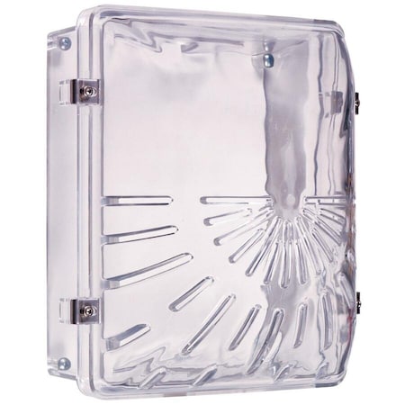Safety Technology International Audible and Strobe Guard, Polycarbonate, Surface Mount, 6 1/2 in W x 8 1/2 in H x 5 3/4 in D, Clear STI-1210D