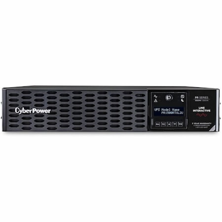 Cyberpower UPS System, 1500VA, Line Interactive, Out: 100 to 125V AC In: 120V AC PR1500RTXL2UN
