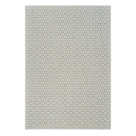 Homeroots 5' X 7' Cream and Beige Geometric Distressed Indoor Outdoor Area Rug 558768