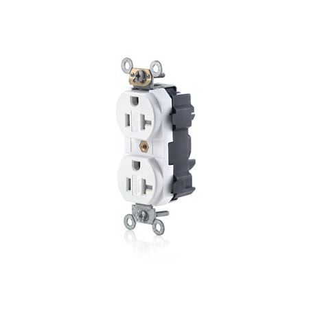 Leviton Lev-Lok Commercial Grade Tamper Resistant Duplex Receptacle, 20 Amp, 125 Volt MT563-SW
