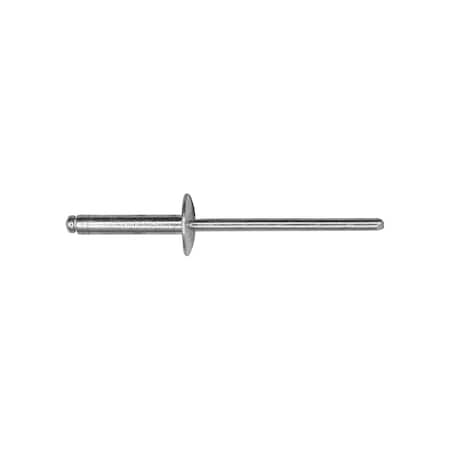 Auveco Large Flange Aluminum Rivet 1/8in Diameter 3/8in-1/2in Grip, 100PK 20474
