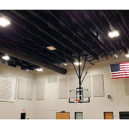 Sound Quality Acoustic Ceiling Tile, Fiberglass, PVC, 24 in W, 4 ft L, 2 in Thick, White, 8 PK SR100 PVC 4x2 Baffle