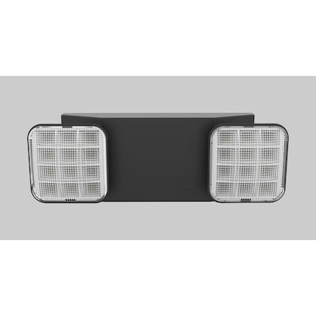 Keystone Emergency Light | Thermo Plastic | Style 1 | Black Color | 6500K Dual Heads | Surface Mount | 120-27 KT-EM-TP1-BLWL-SU