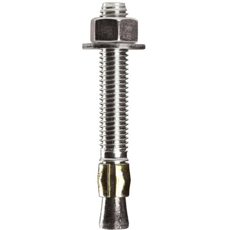 Cobra Anchors Wedge Anchor, 1/2 in Dia, 3-3/4 in L, 1248 lb, Steel, Plated, 2/PK, 2PK 501N