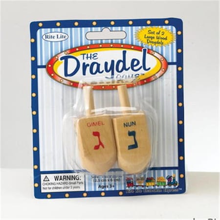 Rite Lite The Draydel Game - 2 Large Natural Wood Draydels, 12PK DR-16028