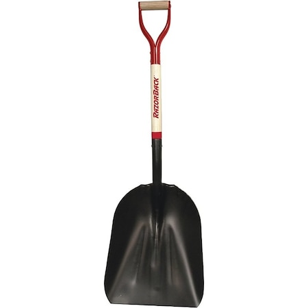 Union Tools Scoop Shovel, 14-1/4 in W x 19 in L Blade, Steel Blade, Hardwood Handle W/ D-Grip 53121