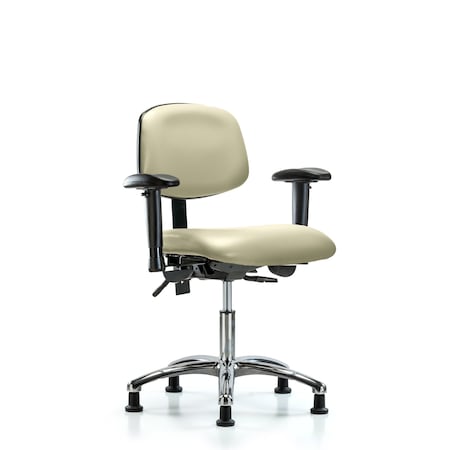 Blue Ridge Ergonomics Desk Chair Desk Chair, Vinyl, Chr Tilt AA Glides, Wht, Adjustable Arms, 18" to 23" Height, Vinyl BR-VDHCH-CR-T1-A1-RG-8501