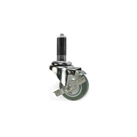 Service Caster 3'' Thermoplastic Rubber Swivel 3/4'' Expanding Stem Caster with Brake SCC-EX20S314-TPRB-TLB-34