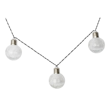 Boston Harbor Solar Crackle Glass Ball String Light, 10PC 27101