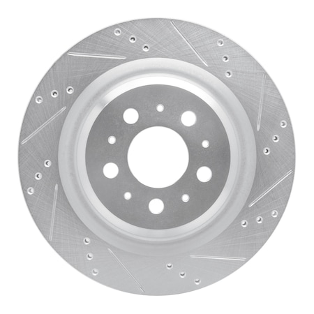 Dynamic Friction Co DFC Brake Rotor - Drilled and Slotted - Silver 631-26003R