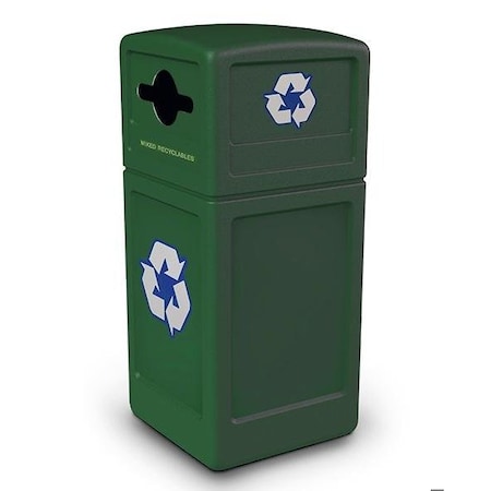 Commercial Zone Products Recycle42 Dome-Lid, Mixed Recycling, Forest Green 747353