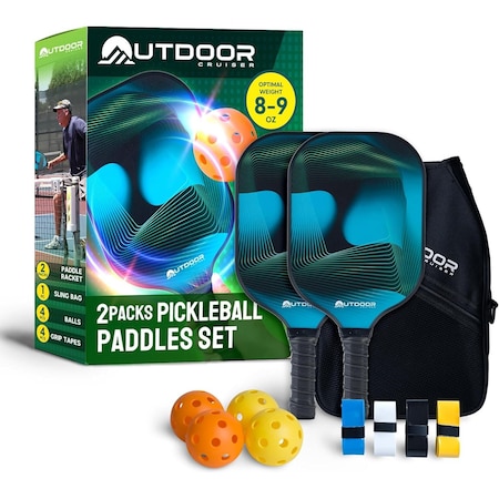 Outdoorcruiser Outdoor Cruiser Pickleball Set, USAPA Approved, 2 Paddles, 4 Balls, Grip Tapes, Carry Bag OCGPKB03