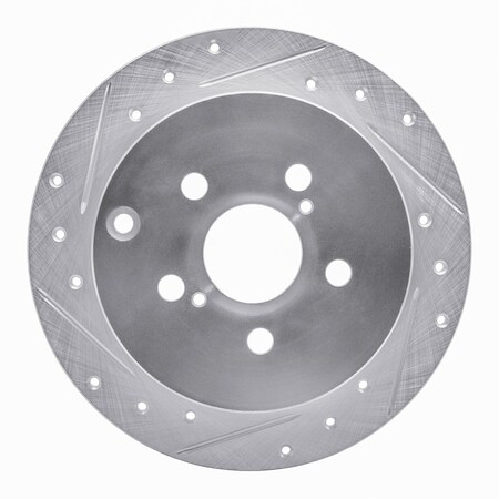 Dynamic Friction Co DFC Brake Rotor - Drilled and Slotted - Silver 631-76069L