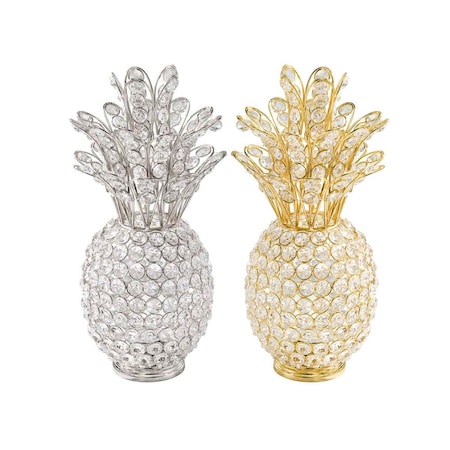 Gfancy Fixtures 6 x 6 x 12.5 in. Gold Pina Cristal Pineapple Tabletop GF3092292