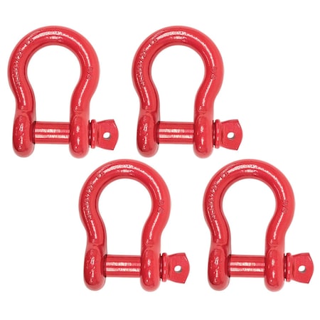 Mytee Products 1-3/8 in (13.5 Tons) Anchor Shackle Forged Carbon Steel & Alloy Screw Pin, 4PK SHACKLE-ANCHOR-SP-138x4