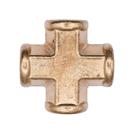 Auveco Brass Cross 4-Way Connector 1/8in Pipe Threads, 5PK 353