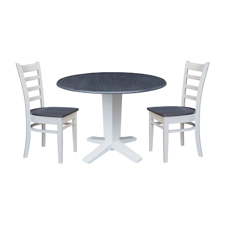 Whitewood Industries Extension Dining Tables, 45 in L, 38 in H, Parawood, 3 Piece K05-42DPT-23-C617-2