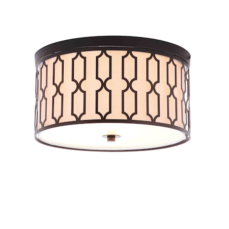Jonathan Y Link 3-Light 16.75" Metal LED Flush Mount, Oil Rubbed Bronze JYL3508A