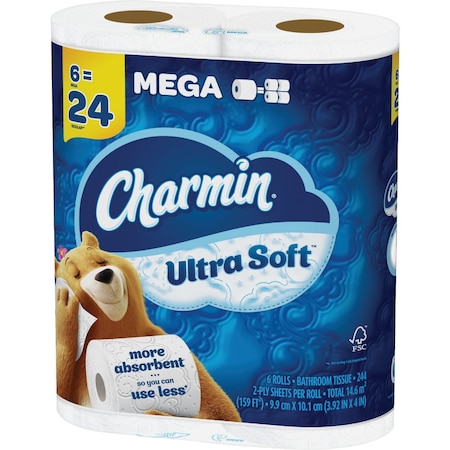 Charmin Ultra Soft Toilet Paper, 6 Mega Rolls 30772088081