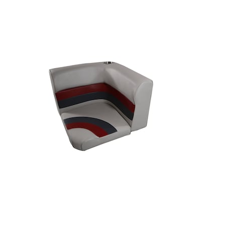 Horizon Mfg Premium Series Pontoon Radius Corner Cushion Set Only Gray/Red/Charcoal 3007-ABEC