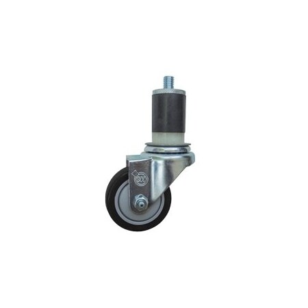 Service Caster 3.5'' SS Black Poly Wheel Swivel 1-5/8'' Expanding Stem Caster SCC-SSEX20S3514-PPUB-BLK-158