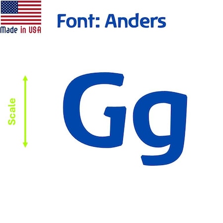 Aacc Self-Adhesive Vinyl Letter: g, Scale: 4.5 in. Color: Blue Font: Anders by, 12PK AACC-Anders-lg-Blue-I4.5x12