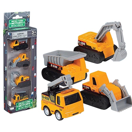 Playmaker Toys Die-Cast Car Pack Construction Trucks 4 pc 11613