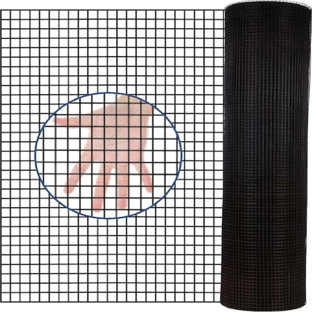 Wrightmaster 36 in. x 50 ft. 19-Gauge Black Vinyl Coated Wire Mesh for Houses, Chicken Coops Metal Frame ZR-SZ0456