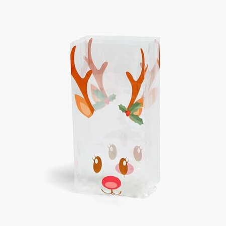 Nashville Wraps Reindeer Cello Bags, 4x2.5x9.5 in, 100PK C2BRD