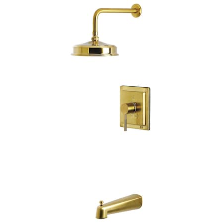 Kingston Brass Single-Handle Pressure Balanced Tub and Shower Faucet, Brushed Brass KB5897DL