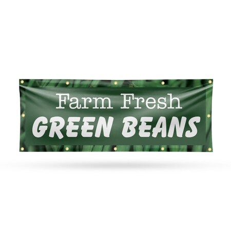 Signmission Farm Fresh Green Beans, 48 Inch x 120 Inch, Vinyl Banner B-120-30595