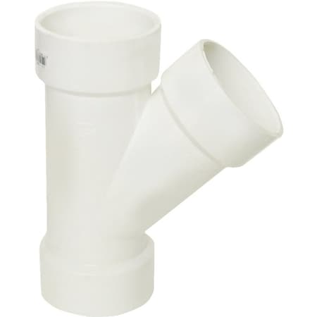 Genova IPEX Pipe Wye, 3 in, Hub, PVC, White, SCH 40 Schedule 192303L