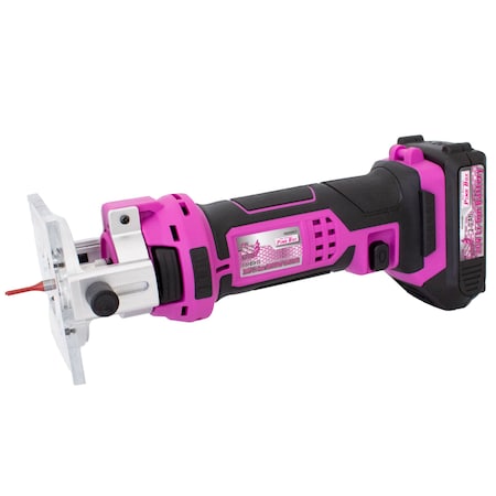 The Original Pink Box 20V Cordless Rotary Cut-Out Tool with 1/4-Inch Collet with 2Ah Battery, Pink PB20VRCT_2Ah_CHRGR