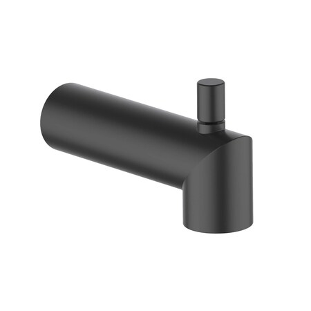 Kibi Circular Wall Mounted 1/2 in Slip-On Tub Spout with Diverter, Matte Black TS102MB
