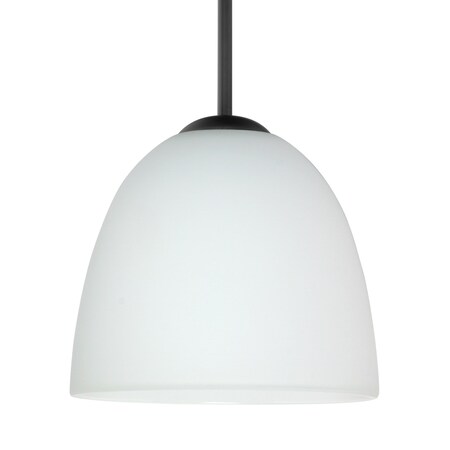 Besa Lighting Besa Sasha Pendant, Opal Matte, Black Finish, 1x 9W LED 1BT-757207-LED-BK