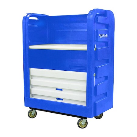 Royal Basket Trucks Linen Cart, Molded Plastic Shelves G48-BLX-TPA-6UNN