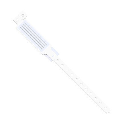 Medline Vinyl ID Band with Snap Closure, Insert Tab, 1in x 10in, White, 250PK MDS133038W