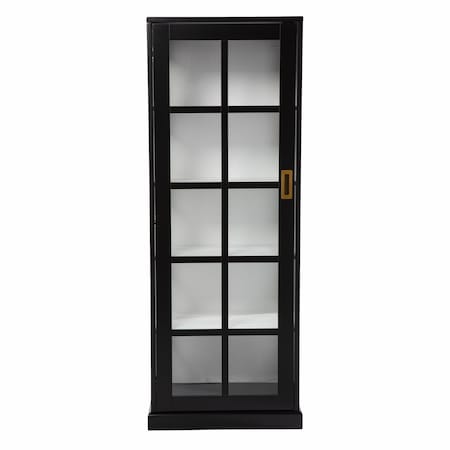Homeroots Dynasty Contemporary Black and White Tall Curio Cabinet 401667