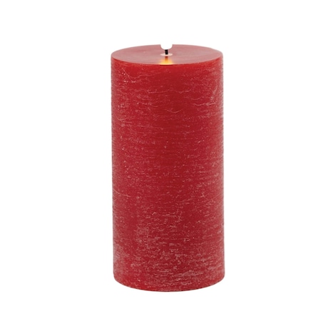 Homeroots Set of Two Red Flameless Pillar Candles, 2PK 633835