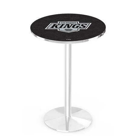 Holland Bar Stool Co 42" Chrome Los Angeles Kings Pub Table, 36" dia. Top L214C4236LAKing