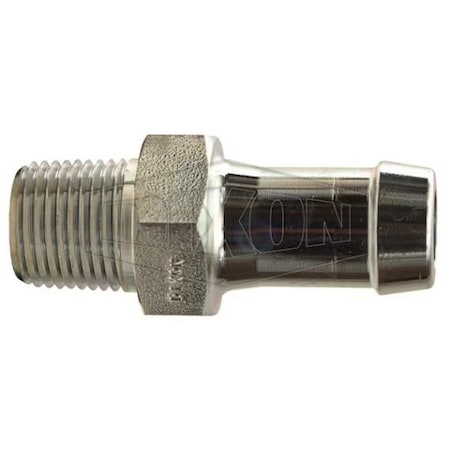 Dixon King Hex Nipple, 3/4-14 x 1 in Nominal, MNPT x Hose, Steel, Plated, Domestic KHN861