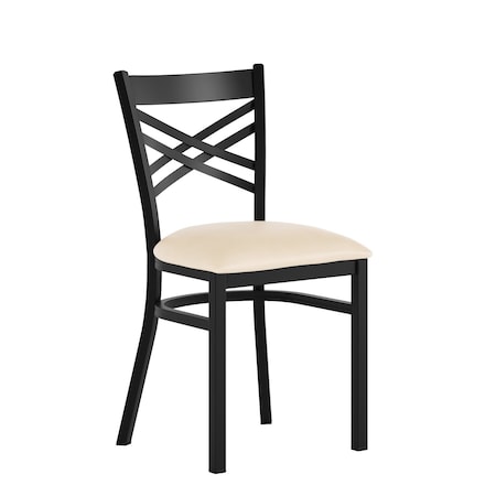 Flash Furniture HERCULES Black inX in Back Metal Restaurant Chair - Tan Vinyl Seat XU-6FOBXBK-TNV-GG