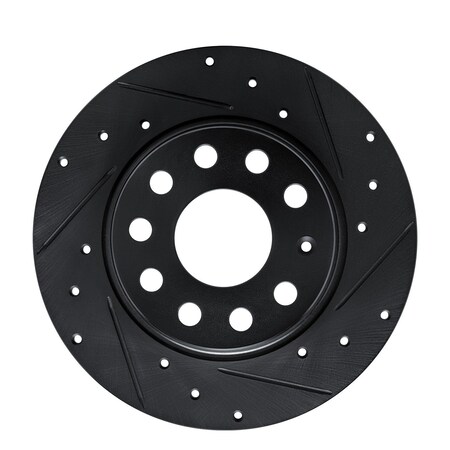Dynamic Friction Co DFC Brake Rotor - Drilled and Slotted - Black 633-74059R