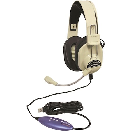 Hamiltonbuhl Hamilton Electronics HA-66USBSM Deluxe USB Headphone with Gooseneck Microphone HA-66USBSM