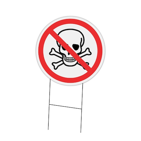 Signmission No Skull Double Sided Corrugated Plastic Circle Yard Sign C-16-CIR-DS-WS- No Skull