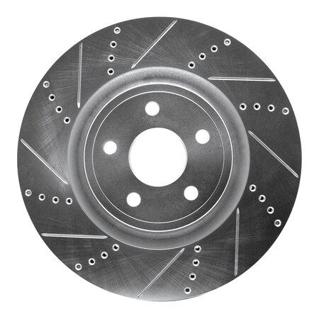 Dynamic Friction Co DFC Brake Rotor - Drilled and Slotted - Silver 631-42009L